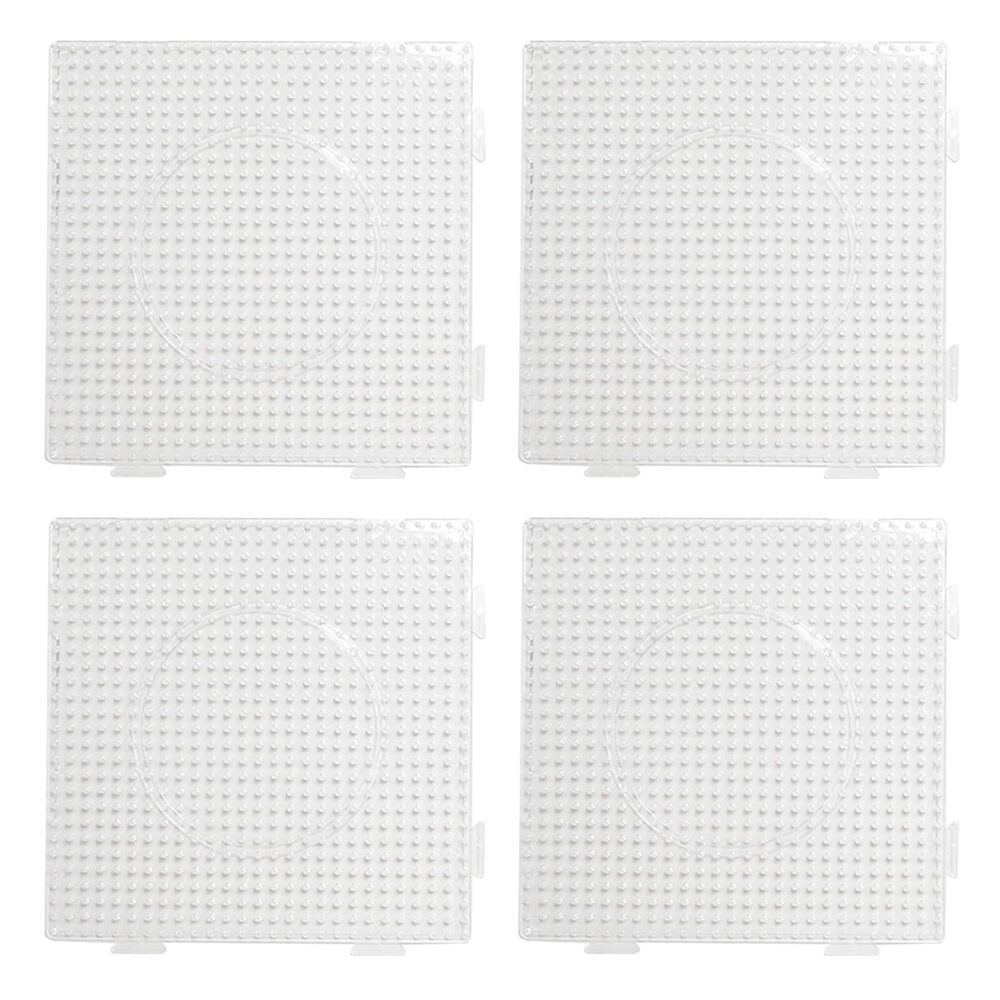 9571 4Pcs 5mm Fuse Bead Boards, Large Square Plastic Clear Beads Pegboards